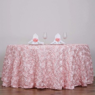 Satin Rosette Tablecloths Table Cover for Wedding