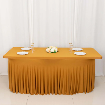 Spandex Fitted Rectangle Table Skirt for Wedding& Trade Show