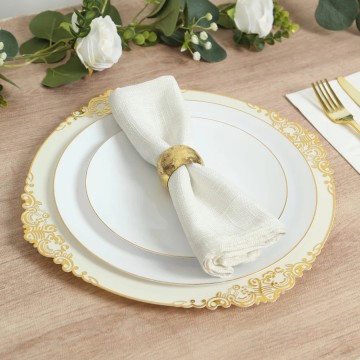 Plastic Round Charger Plates 13" with Embossed Rim