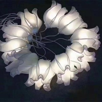 10 Heads Lily Cloth Fabric Wedding Chandelier Lights