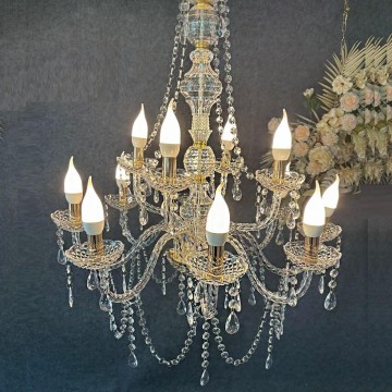 Wedding Hall Acrylic Crystal  Chandelier Ceiling Light Props