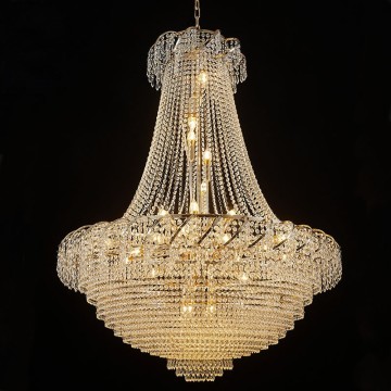 Empire Style Gold Crystal Chandelier Ceiling Light