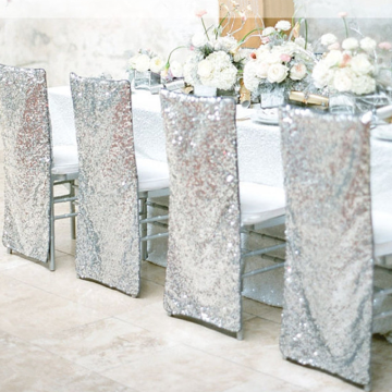 Sequin Chiavari Chair Back Slipcover for Banquets