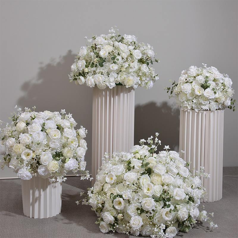 Wedding Centerpieces Artificial Rose Flower Ball Bouquet for Event, Wedding