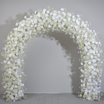 Floral Garland Backdrop White Rose Hydrangea Artificial Flower row for Wedding Arch and Party Window Display