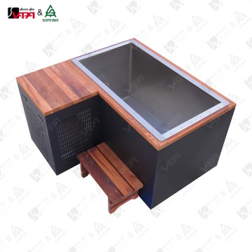 Vapasauna Premium CT010 Rectangular Bathtub with 1HP Chiller Stainless Steel Cold Plunge