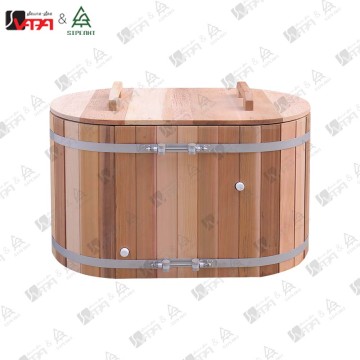 Vapasauna CT011 Customized Size 1 People Red Cedar Oval Cold Plunge Tub