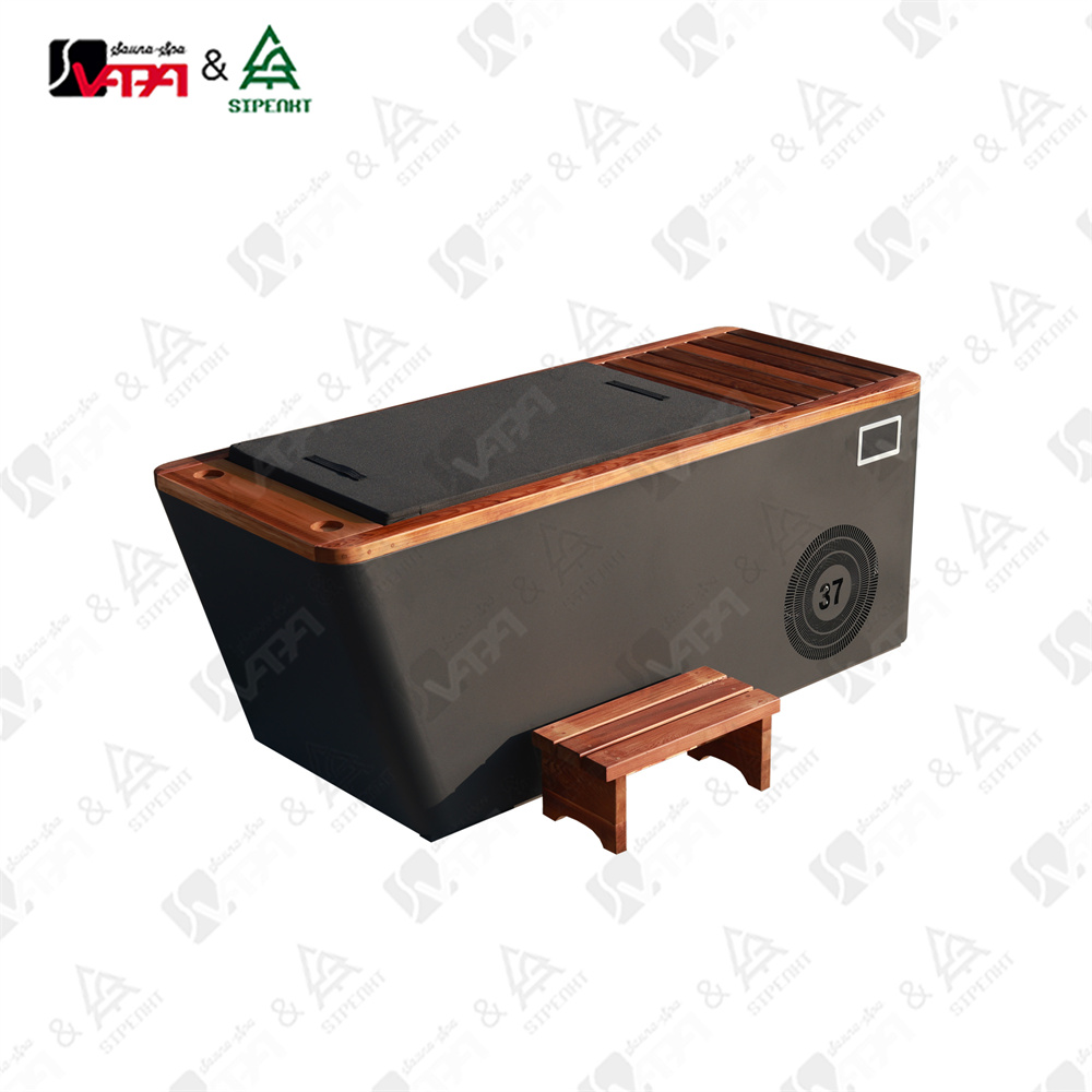 VP CT016 Black Stainless Steel Sail Shaped Cold Water Bathtub (2).jpg