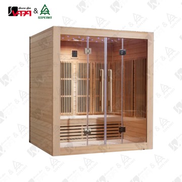 Vapasauna SIP-I016 Series Luxury 4-Person Solid Wood Portable Infrared Sauna Modern Design Home Sauna Room Competitive Price Dry Infrared Spa