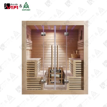 Vapasauna SIP-I013シリーズ カスタマイズ可能な屋外屋内ドライ＆ウェットスチームバス 伝統的なヘムロックレッドシダーサウナルーム 8人用 家庭用