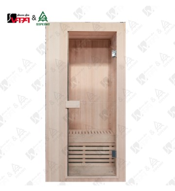 Vapasauna SIP-I040 コンパクトで伝統的なスチームサウナ 1～3人用 本格的なヒーターと広々としたガラスフロント付き エレガントなミニマリストデザイン