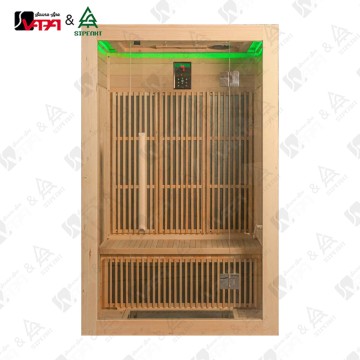VAPA Sauna SIP-I055 Series Commercial & Home Far-Infrared Sauna - Square, Solid Wood & Single Glass Door