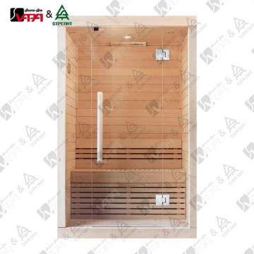 Vapasauna Indoor customizable size traditional sauna, 2-person Finnish wooden sauna with accessories Garden traditional wooden hemlock sauna SIP-I058