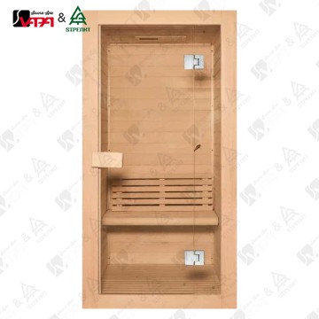 VAPA Sauna SIP-I054 Series Square Traditional Sauna Indoor - High-Quality Solid Wood, Single Glass Door & New Heating Stove For Home/Commercial Use