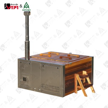 Vapasauna 304 Stainless Steel Liner Hot Tub Dual Electric and Wood Burning Heating Spanet System with Ozone and Filter HT014