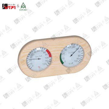 Vapasauna WTH031 Series Sauna accessories Oval Dual-Gauge Sauna Hygrometer & Thermometer Purely Mechanical Liquid-free Electricity-free Suitable for All Saunas