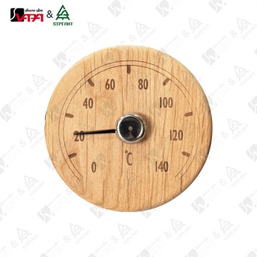 VAPASAUNA WTH003 Series Handcrafted Wooden Sauna Thermometer with Laser Perfect for Home Steam Rooms Resort Spas & Wellness Centers Custom Logo Available