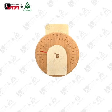 Vapasauna WTH024 Series Sauna accessories Elegant Design Natural Aesthetic Two-Tone Wood Circular Hygrometer & Thermometer – Dual Wood Precision for Saunas and Beyond