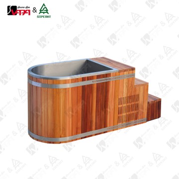 Smart Control Pro: The Elliptical Wood & Stainless Steel Spa with Integrated Chiller
