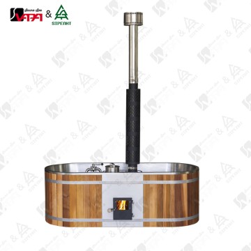 VAPASAUNA Manufacturer Designed HT016 Stainless Steel for 2 people Red Cedar Oval Hot Tub with Large Heater and Tap
