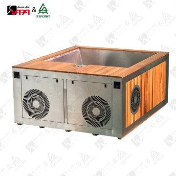 Vapasauna CT040 Commercial 4-Person Cold Plunge Tub – Dual 2HP Chillers, UV & Ozone Sterilization, LED Lighting, WiFi Control