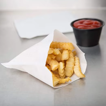 High-quality Portable Brown and White Kraft Paper Packaging Bags for Potato Chips and Donuts, Greaseproof