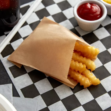 Customizable Size Greaseproof Paper Bags, Natural Food-grade White Kraft Paper, Potato Chip Food Packaging Bags