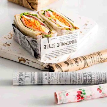Custom Logo Printed PE Coated Deli Meat Hamburger Frie Burger Sandwich Wrap Wax Sheets Food Wrapping Greaseproof Paper