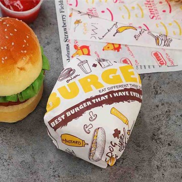 Wholesale Food Grade Wrapping Paper Custom Design and Size PE Coated Sandwich/Burger/Meat Roll Bread Packaging Paper