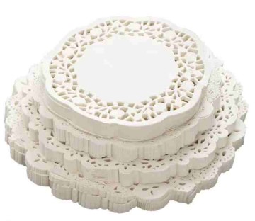 Custom Size Round Lace Paper Doily Food Placemats Dining Table Tray Doilies Cake Food Wedding Lace Place Mats for Restaurant