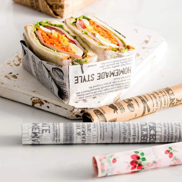 Double-Sided Coated Oil-Proof & Greaseproof Food Wrapping Paper for Hamburger Bread Sandwich Baking Tray Cookie Use