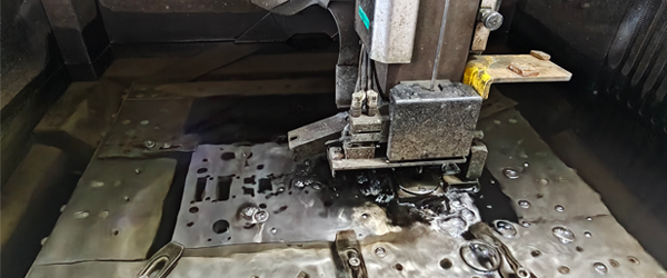 EDM spark erosion on a surface