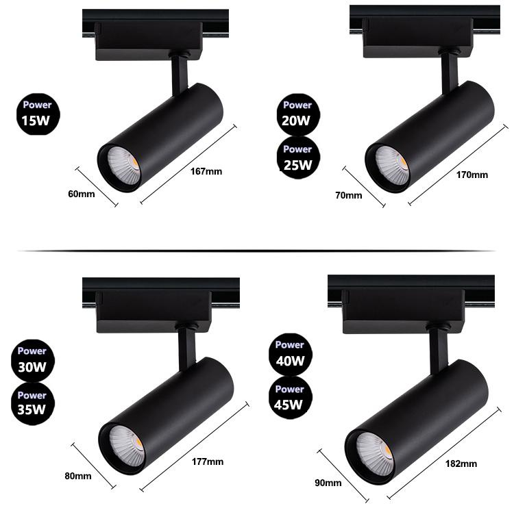 track light size