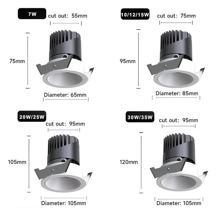Angled spotlights