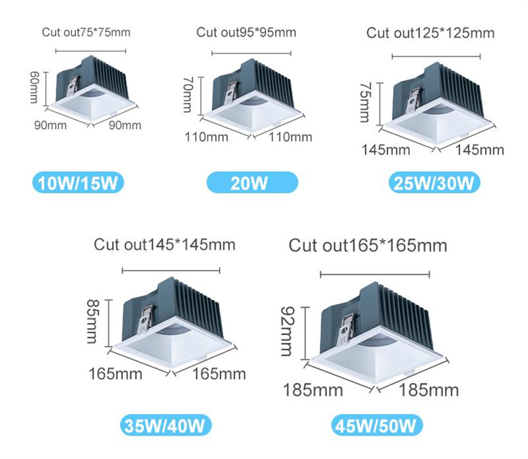 Downlight square led
