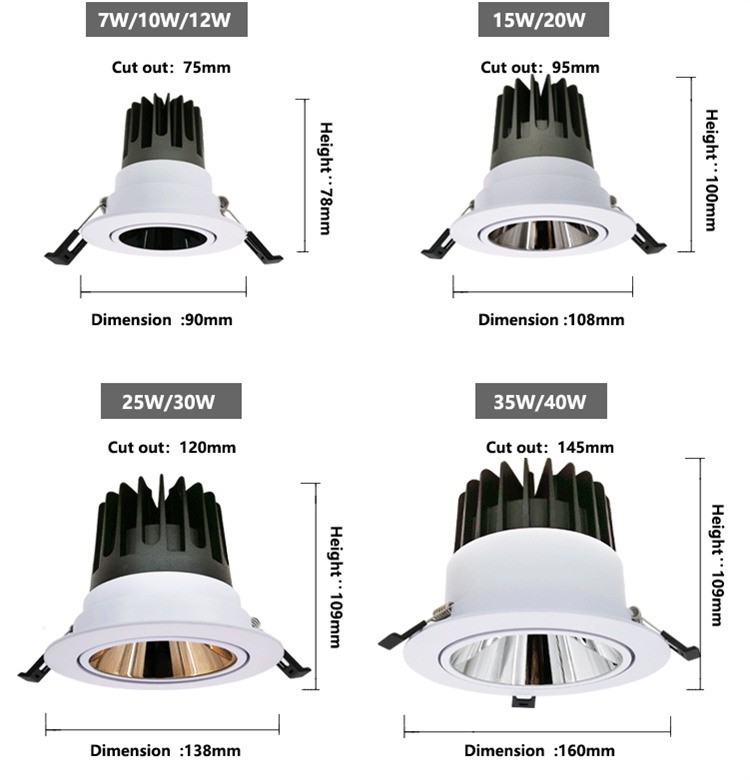 Led ceiling pot lights