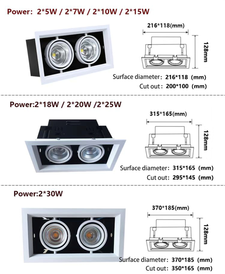Square downlight