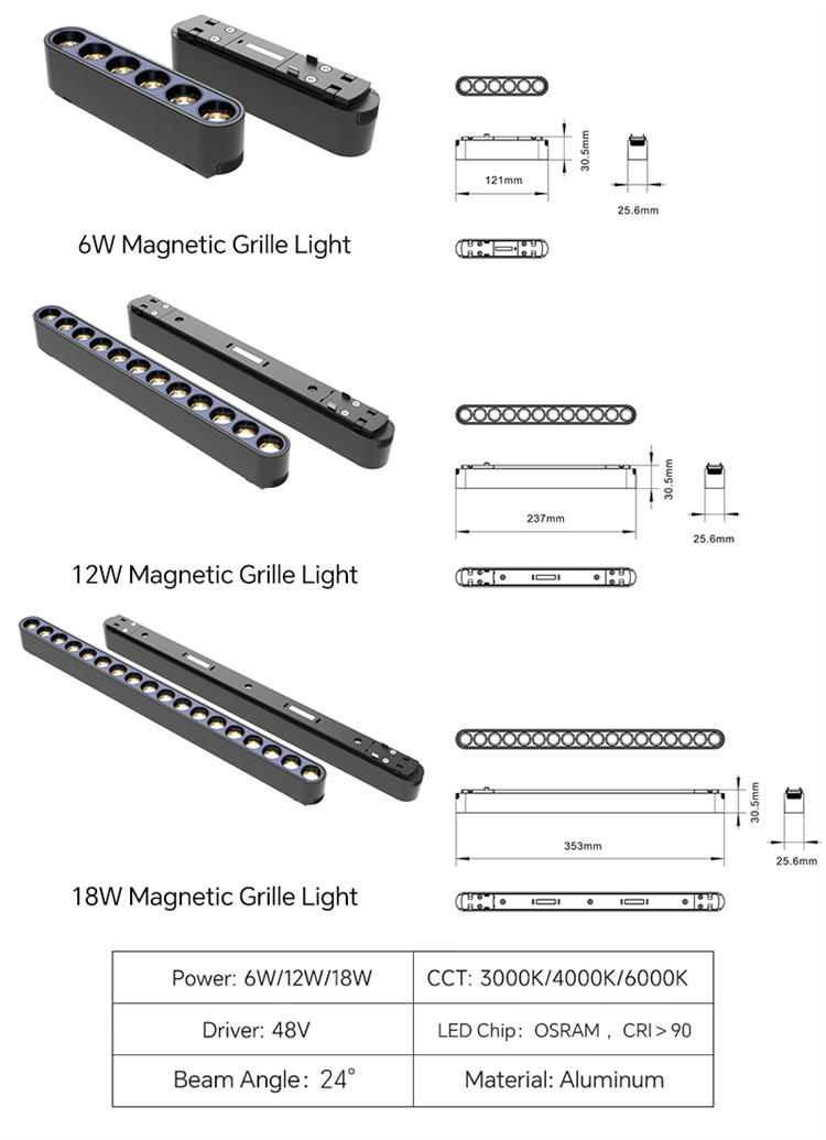 magnetic track led light