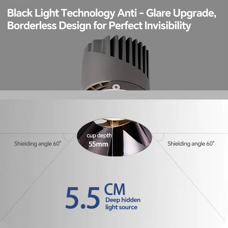 Deep anti-glare spotlight