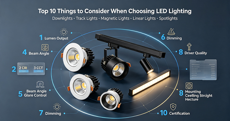 Top 10 Things to Consider When Choosing Downlights Track Lights Magnetic Lights Linear Lights and Spotlights