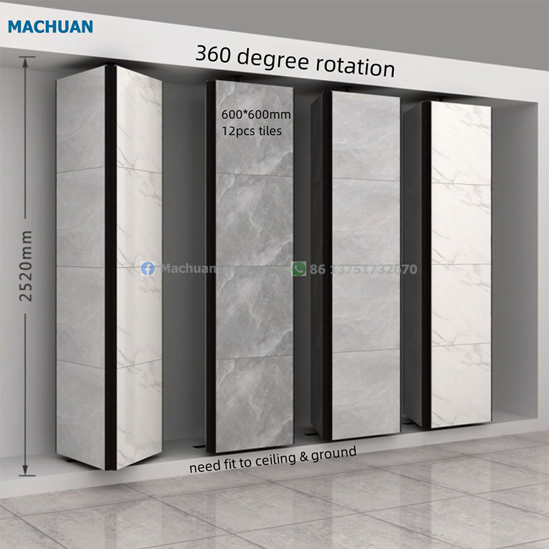 360 Double side rotation display rack, fit to ceiling for sample 600*1200mm