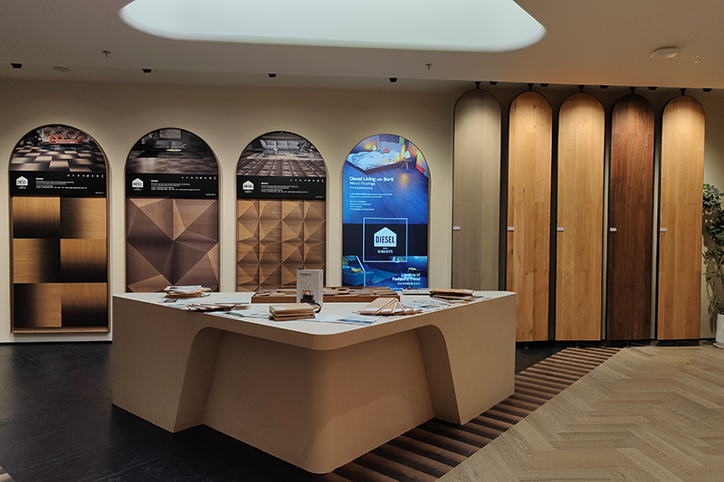 HBI, a Brand of DIESEL, Unveils Stunning New Showroom with Our Tile Display Rack