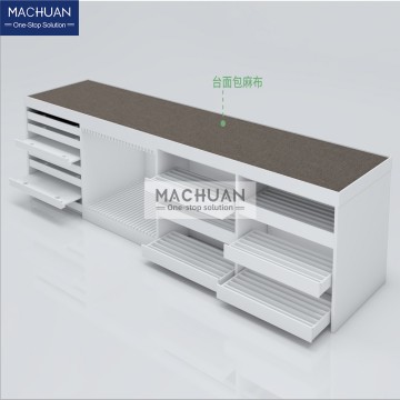 د ټایلونو او ډبرو نمونو لپاره د 3.6 متر څو کاري شوروم نندارې میز