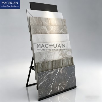 Multi-Tier Metal Tile Display Rack with Customizable Size