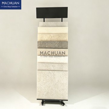 Mobile Sliding Tile Display Rack with Wheels