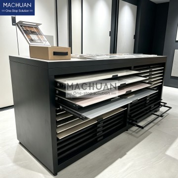 Large-Capacity Tile Sample Display Table with Pull-Out Drawers