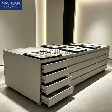 Double-Sided Multi-Drawer Showroom Display Table