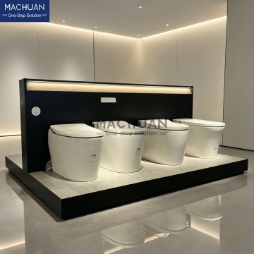 Freestanding Double-Sided Toilet Display Stand with LED lighting