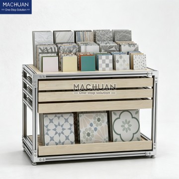 Compact Modular Tile Sample Display Cabinet with Drawers & Slots Design