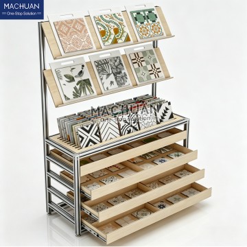 MC-Z02-C Slanted-Tier Tile Sample Combination Display Cabinet